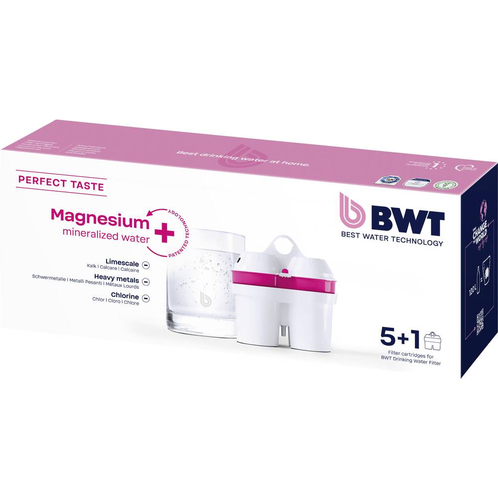 BWT Gourmet Edition Mg2+ (longlife), 5 + 1 Pack 0814135 Cartuccia filtro Bianco