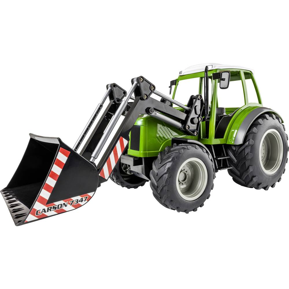 Carson Modellsport 907347 RC Traktor mit Frontlader 1:16 Modellino funzionante radiocomandato Elettrica Veicolo agricolo incl. Batteria, caricatore e