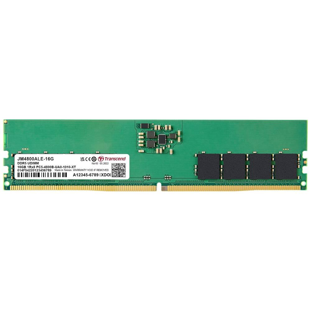 Transcend JM4800ALE-16G Modulo di memoria PC DDR5 16 GB 1 x 16 GB ECC 4800 MHz 288pin DIMM CL40 JM4800ALE-16G