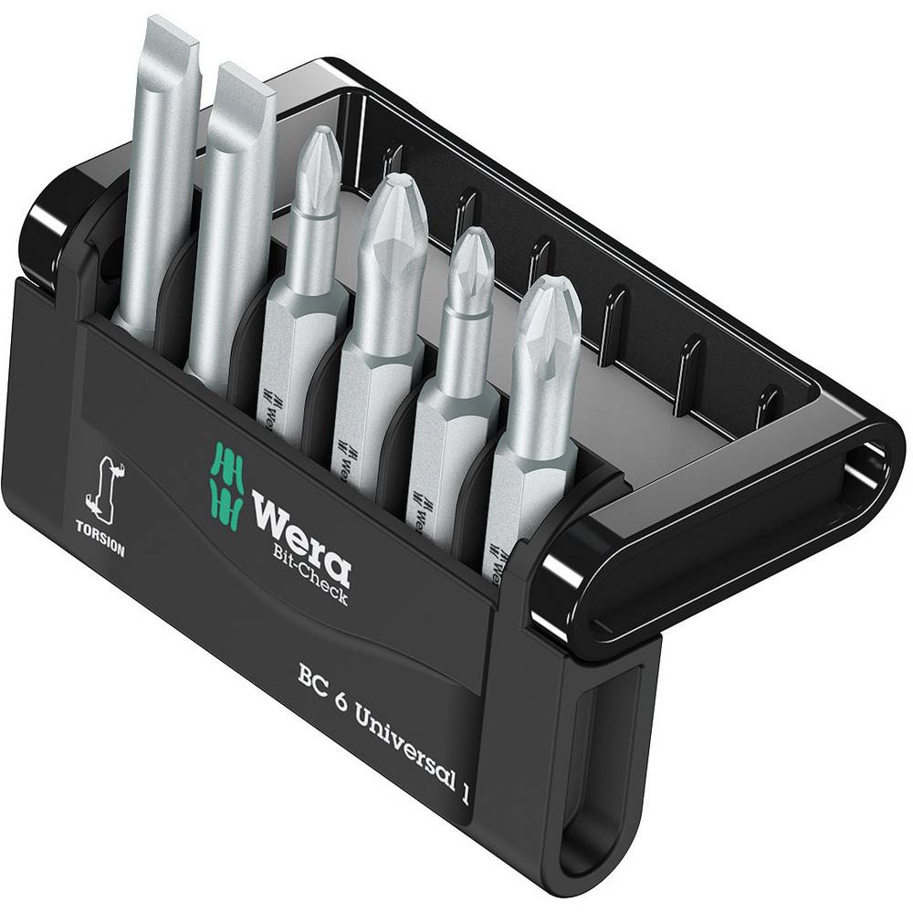 Wera Mini-Check, 50 mm 05056474001 Kit inserti 6 parti Taglio, Croce Phillips, Croce Pozidriv