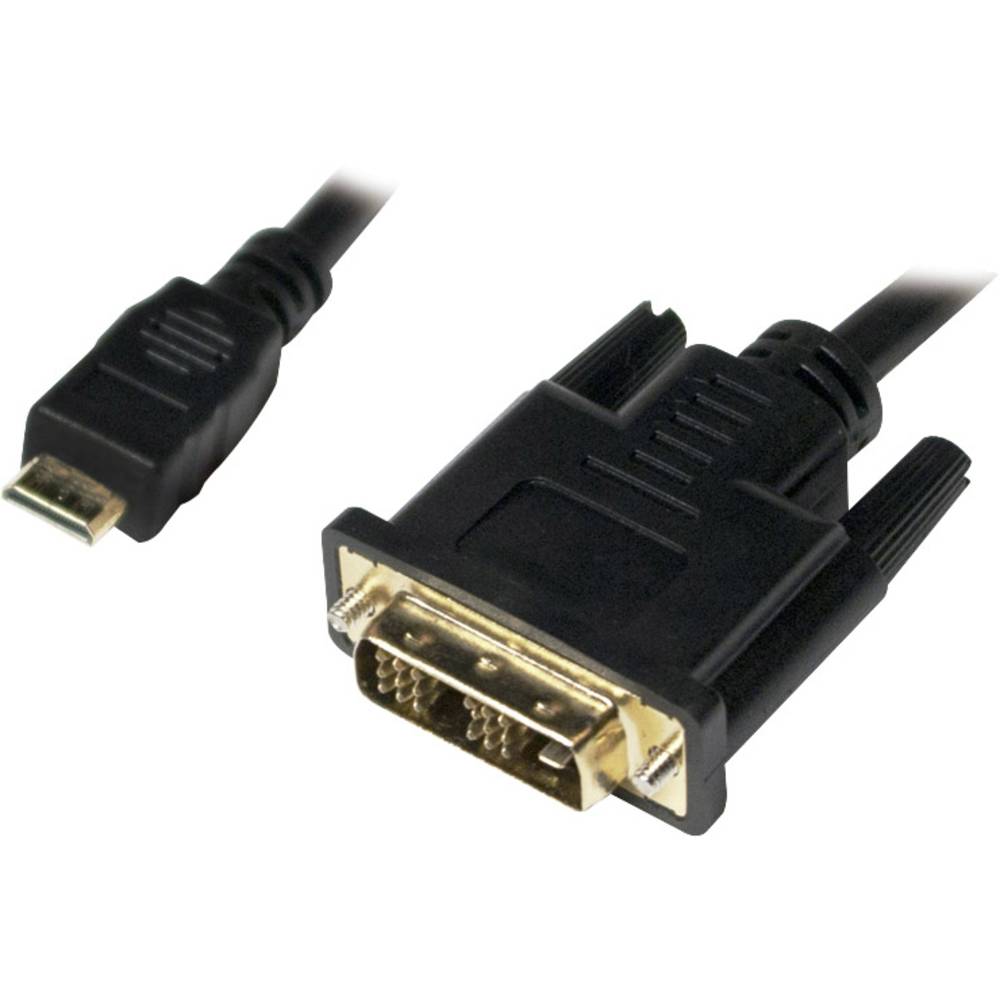 LogiLink HDMI / DVI Cavo adattatore Spina HDMI Mini-C, Spina DVI-D 18+1pol. 2.00 m Nero CHM004 Cavo HDMI