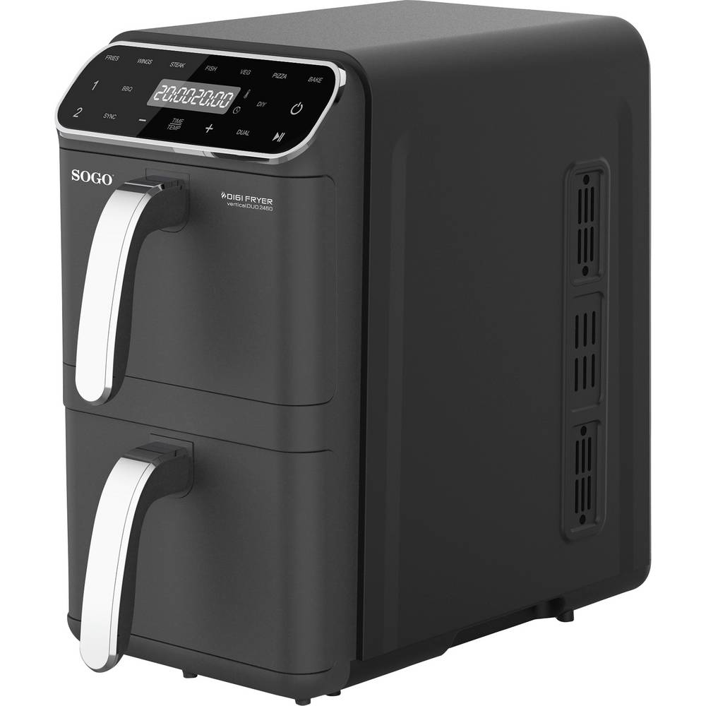 SOGO Human Technology Baskets Friggitrice ad aria calda 5.5 l 1800 W Nero, acciaio inox