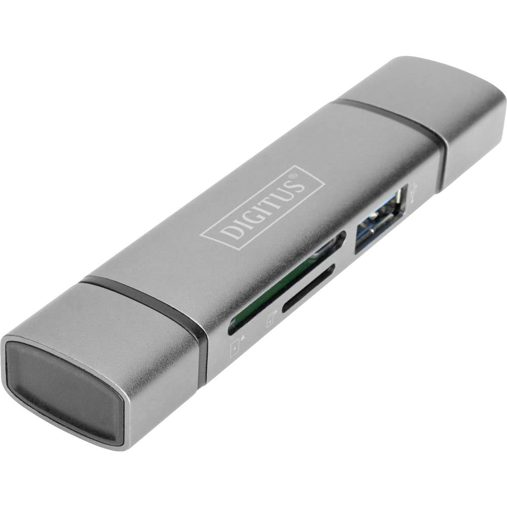 Digitus DA-70886 Lettore hub per schede di memoria esterno USB 3.0, USB-A, USB-C® Grigio