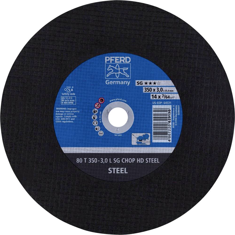 PFERD TOOLS 80 T 350-3,0 L SG CHOP HD STEEL/25,4 66323580 Disco di taglio dritto 350 mm 10 pz. Acciaio temprato, Acciaio