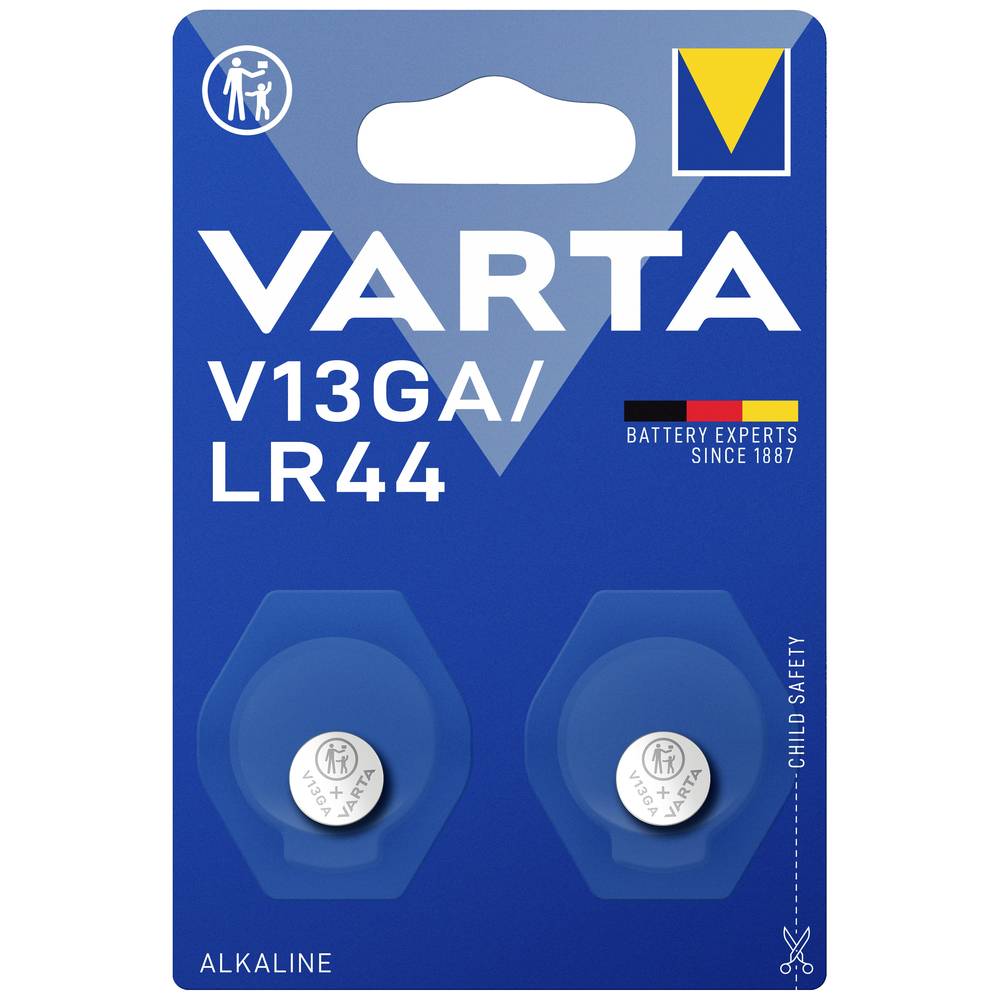 Varta Batteria a bottone LR 44 1.5 V 2 pz. 155 mAh Alcalina/manganese ALKALINE Spec. V13GA/LR44 Bli2