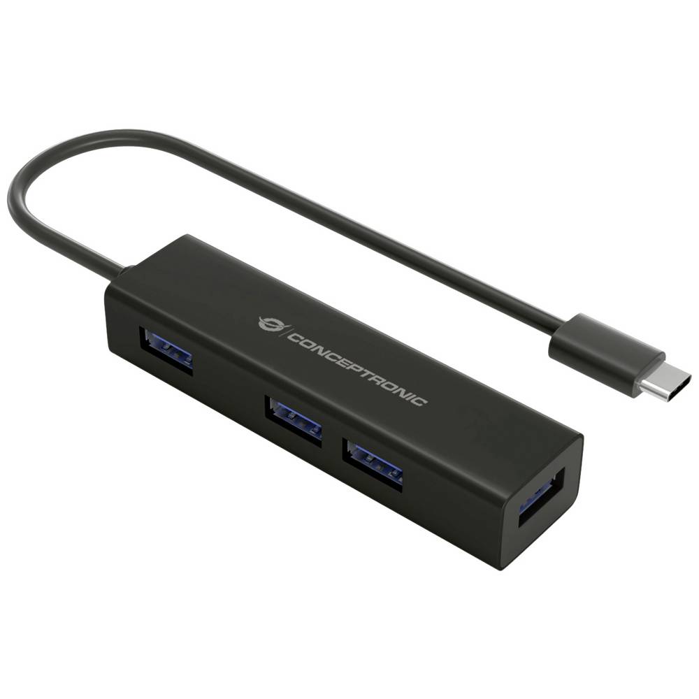 Conceptronic HUBBIES07B 4 Porte USB-C® (USB 3.1) Multiport Hub Nero