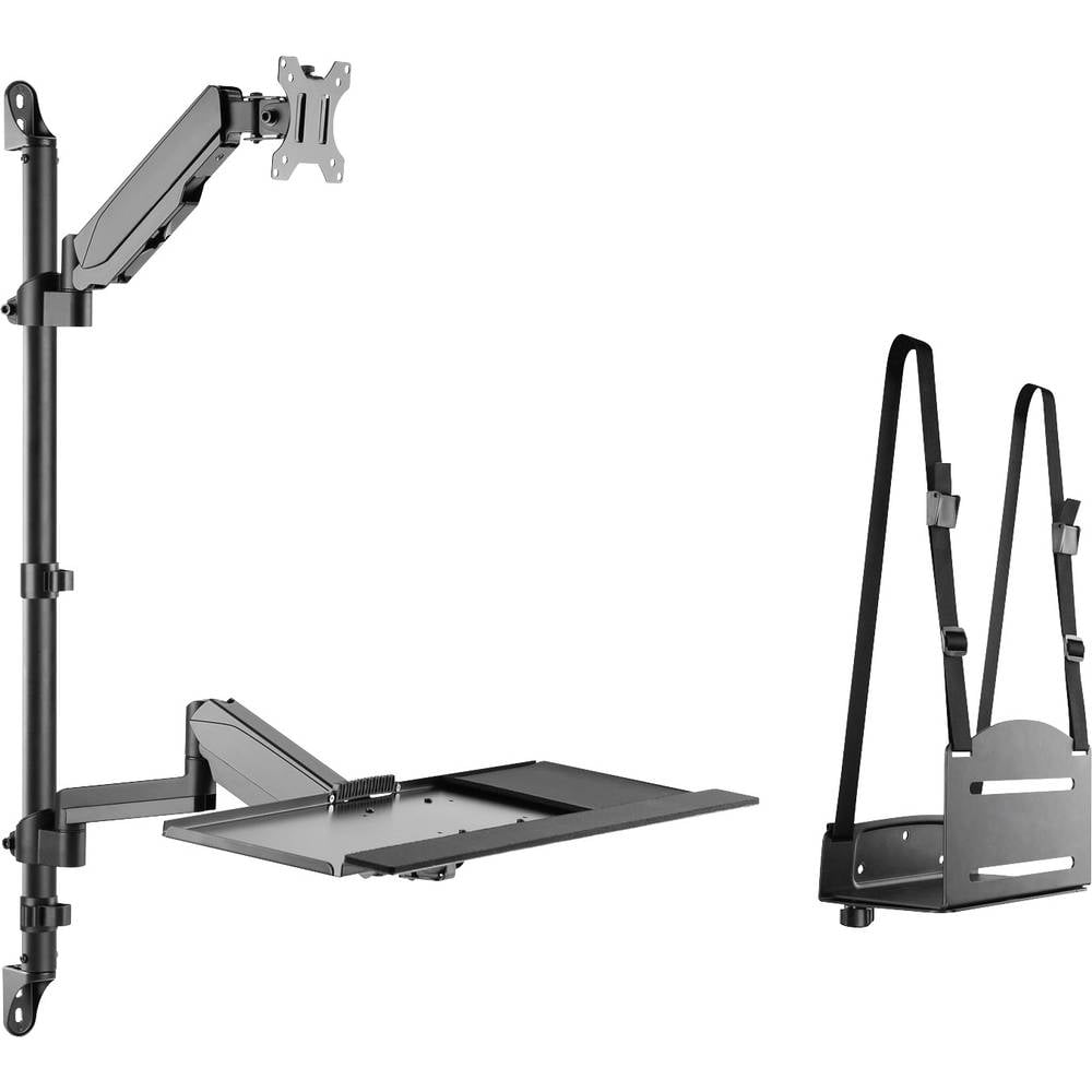 Digitus DA-90372 1 parte Supporto a muro per monitor 43,2 cm (17) - 81,3 cm (32) Nero Regolabile in altezza, Girevole, Inclinabile, Inclinabile + gire