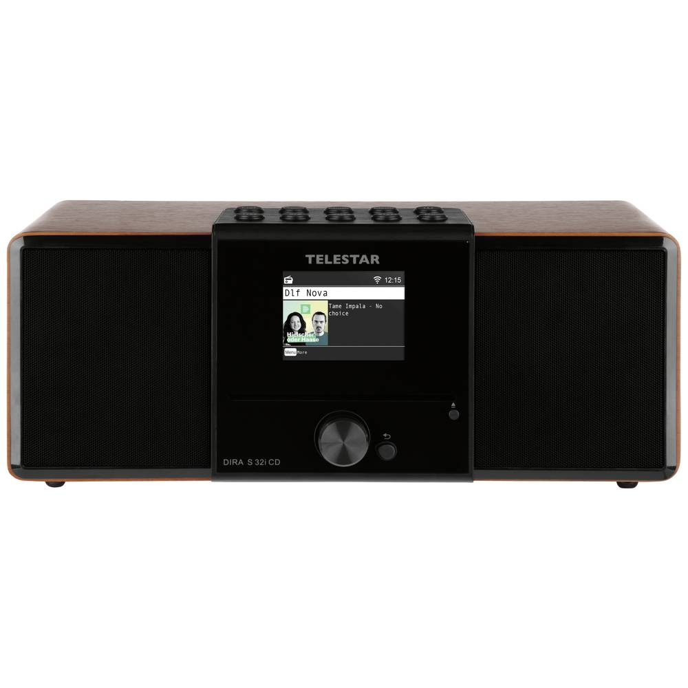 Telestar DIRA S 32i CD Radio CD DAB+, FM, Internet DLNA, WLAN, USB, CD, Bluetooth, Internetradio incl. telecomando Legno (scuro)
