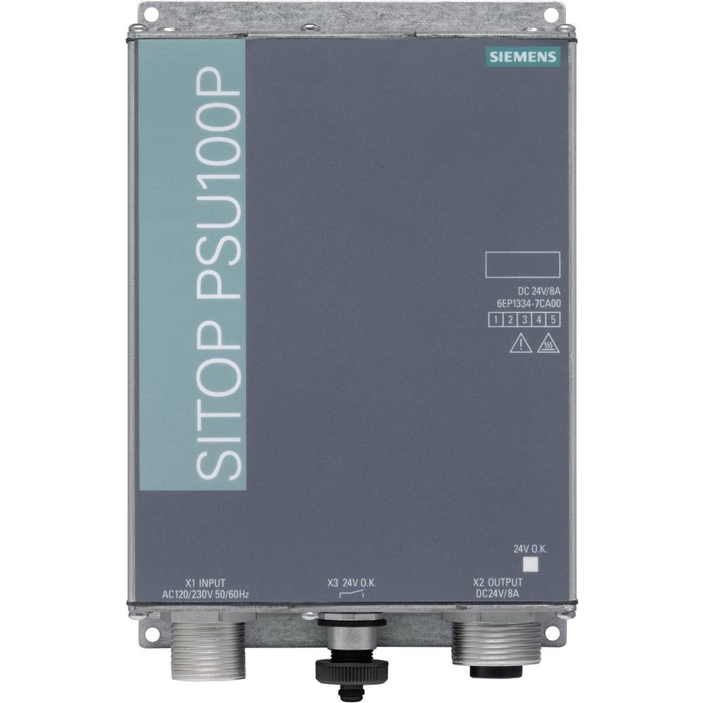 Siemens 6EP1334-7CA00 Alimentatore per guida DIN 24 V/DC 8 A 192 W Num. uscite:1 x Contenuto 1 pz.