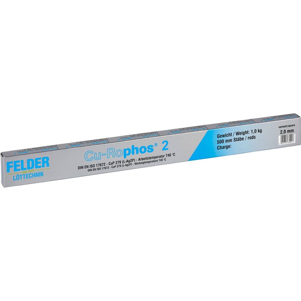 Felder Cu-Rophos 2 Stagno per saldatura Barra, senza piombo CuP 279 1 kg 2 mm