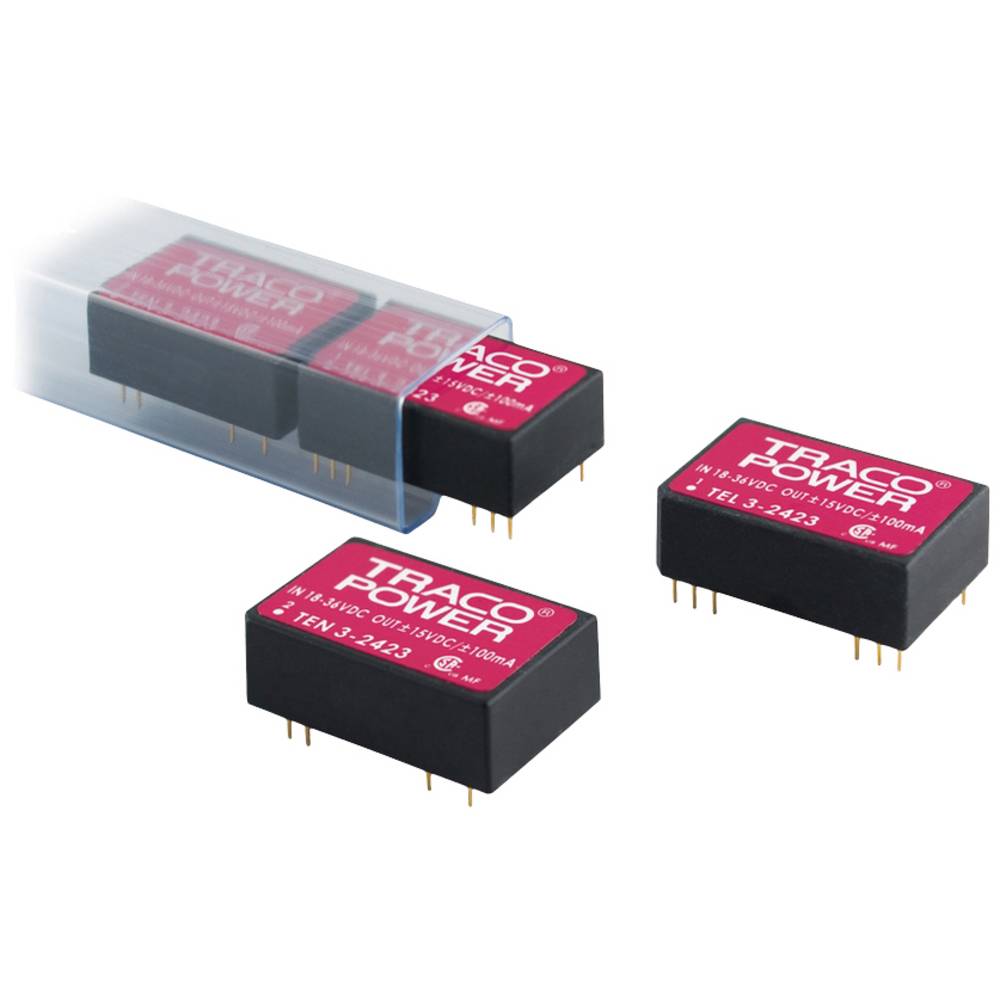 TracoPower TEN 3-2423 Convertitore DC/DC da circuito stampato 24 V/DC 15 V/DC, -15 V/DC 100 mA 3 W Num. uscite: 2 x Contenuto 1 pz.