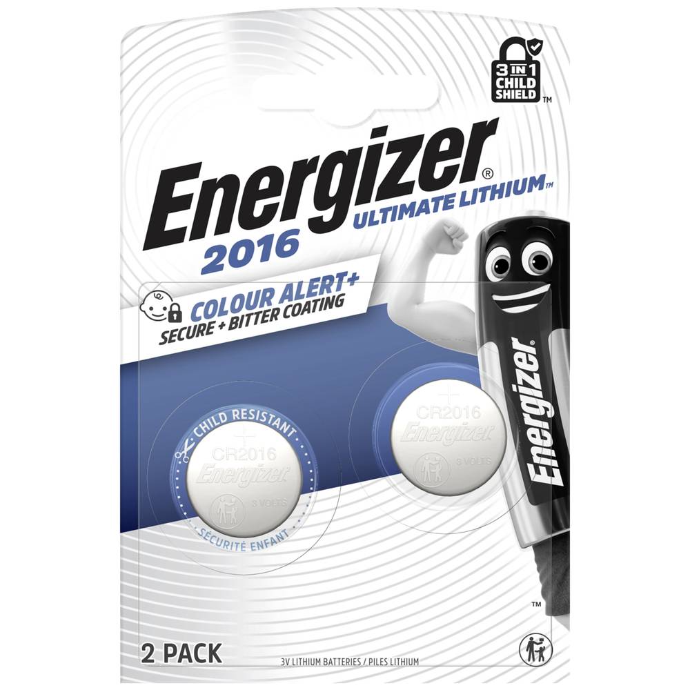 Energizer Batteria a bottone CR 2016 3 V 2 pz. 90 mAh Litio E304205800