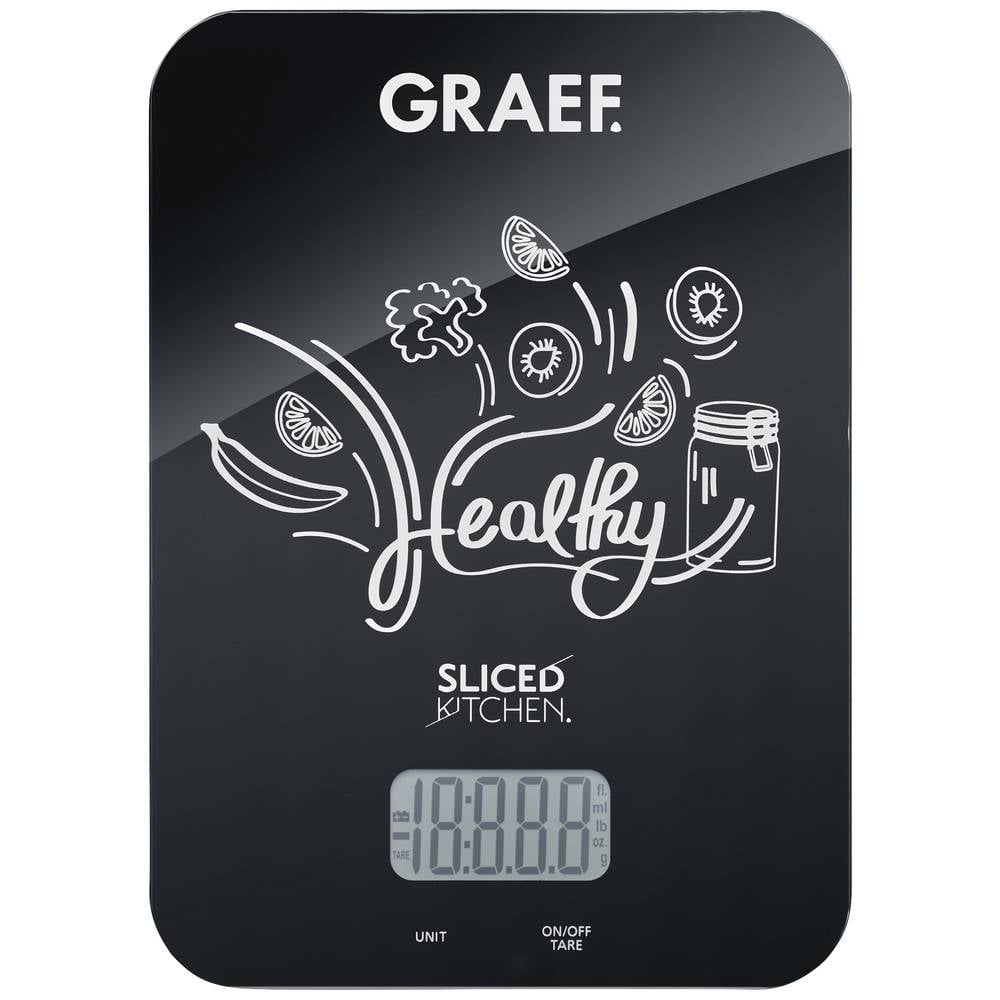 Graef KS 202 Bilancia da cucina digitale Portata max.=5 kg Nero 200 x 145 x 17