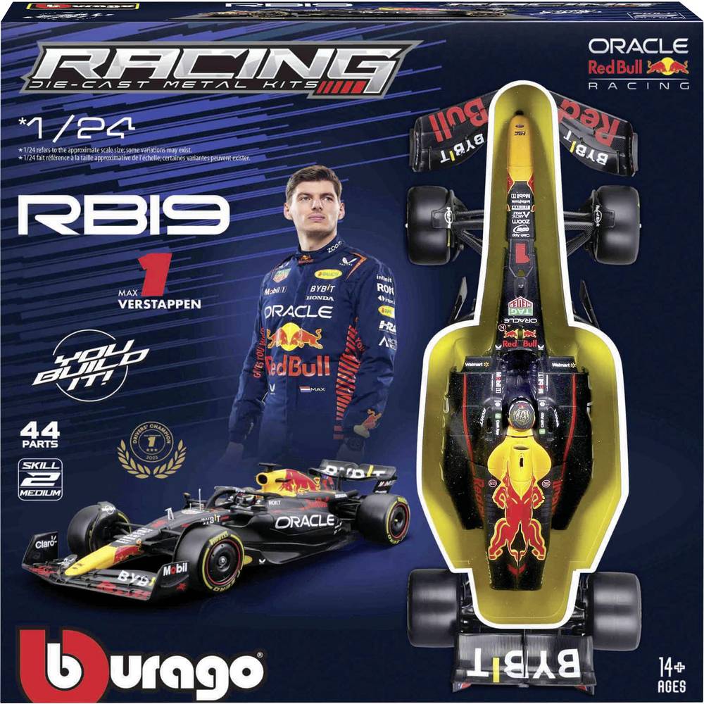 Bburago F1 KIT RedBull RB19 mit Helm, #1 Verstappen 1:24 Automodello
