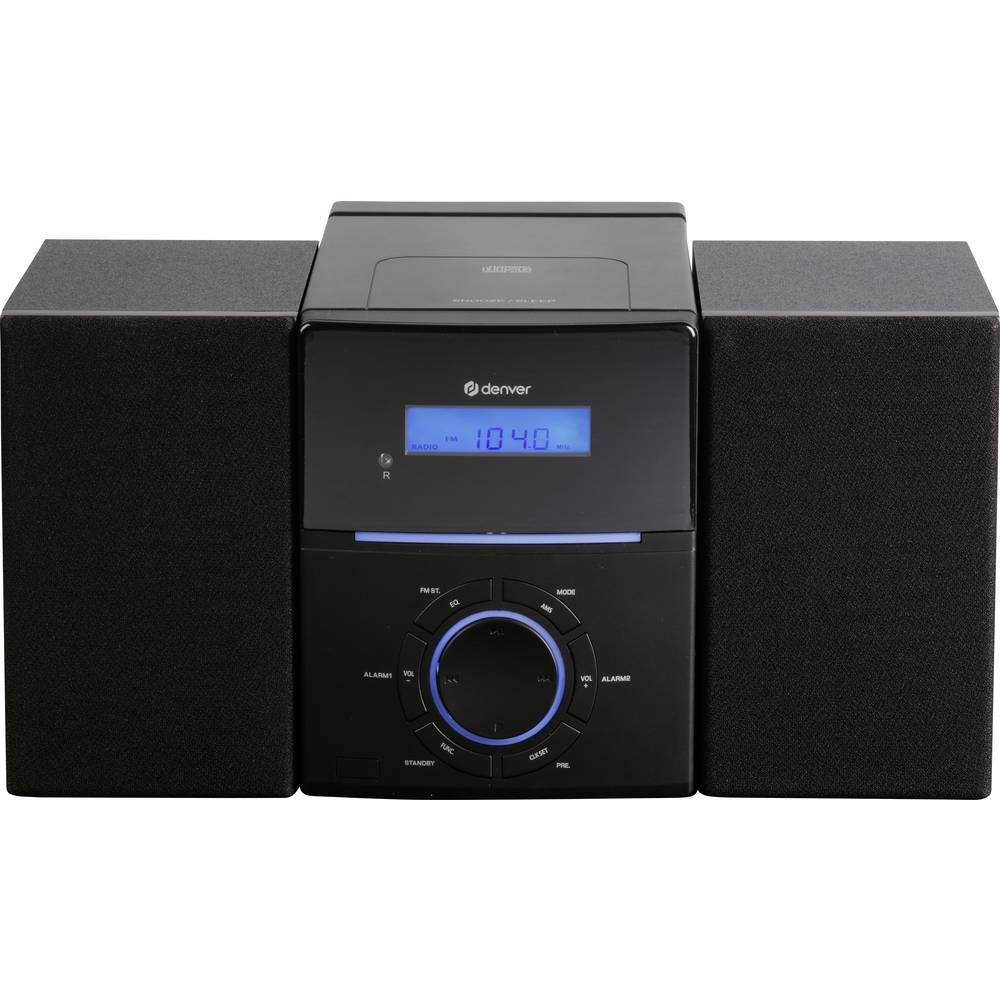 Denver MCA-240 Sistema stereo AUX, CD, FM, Funzione allarme, incl. telecomando 2 x 20 W Nero