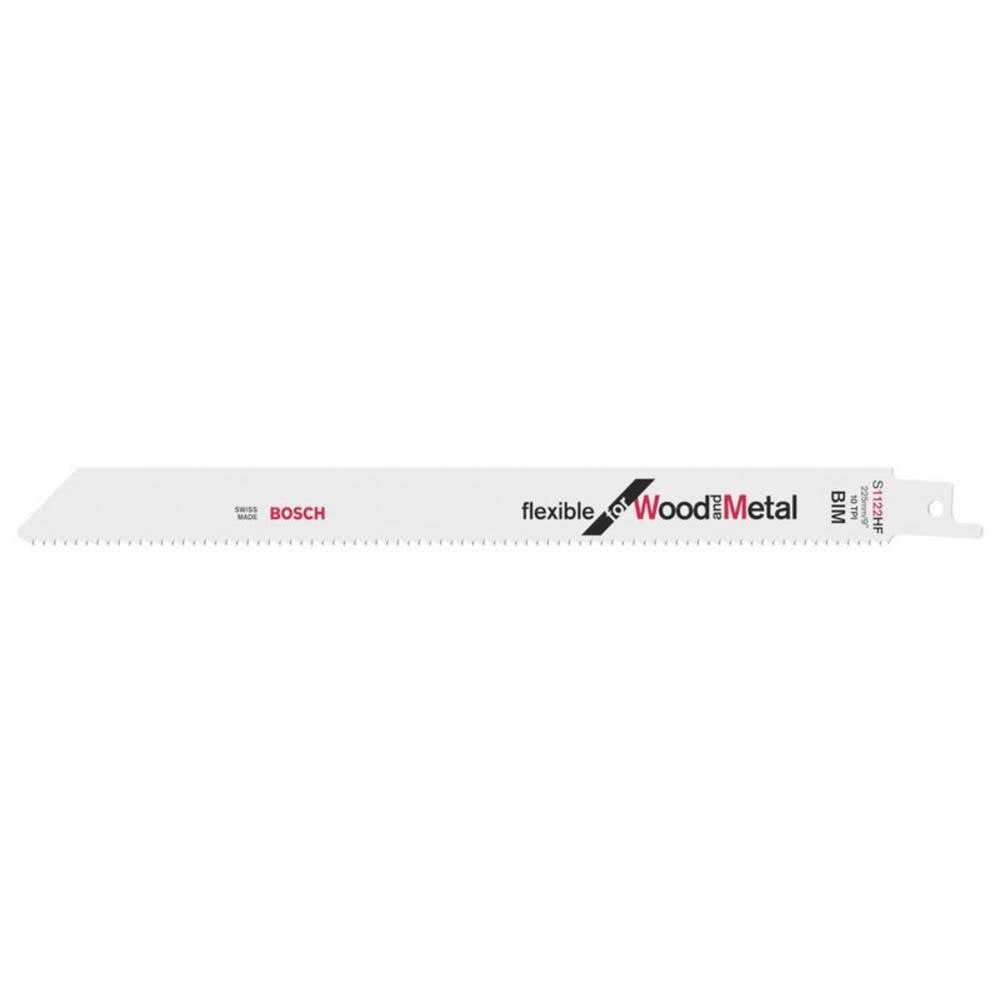Bosch, lama per sega frontale S 1122 HF, flessibile per legno e metallo,kit 25 pezzi 2608657560