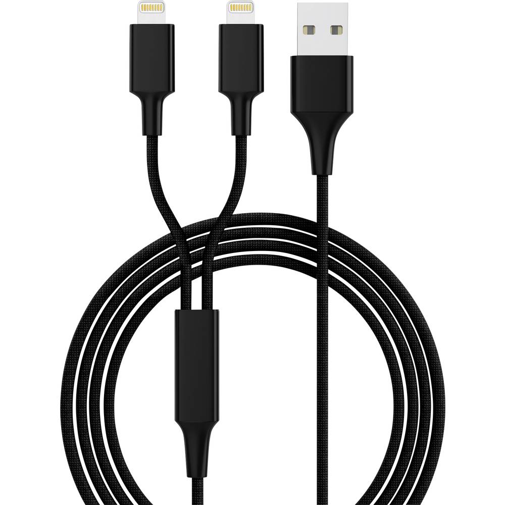 Smrter Cavo di ricarica USB USB 2.0 Spina USB-A, Connettore Apple Lightning 1.20 m Nero SMRTER_HYDRA_DUO_L_BK