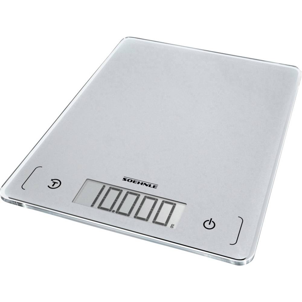 Soehnle KWD Page Comfort 300 Slim Bilancia da cucina digitale Portata max.=10 kg Grigio-Argento 220 x 170 x 9.9
