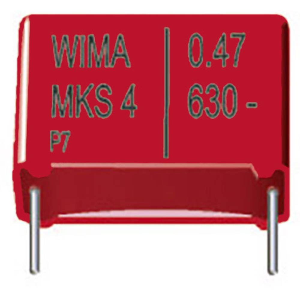 Wima MKS 4 0,047uF 10% 630V RM10 1 pz. Condensatori a film MKS radiale 0.047 µF 630 V/DC 10 % 10 mm (L x L x A) 13 x 6 x 12 mm
