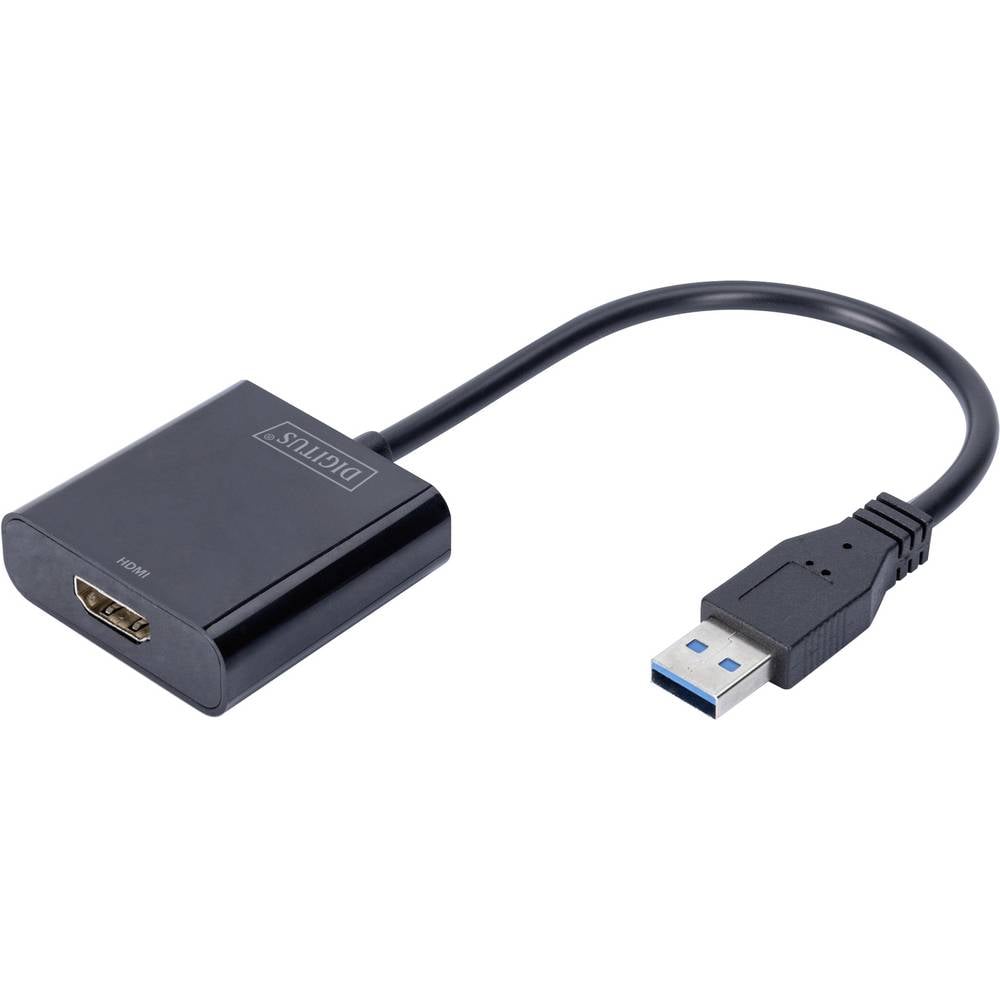 Digitus DA-70841 USB 3.2 Gen 1 (USB 3.0) / HDMI Adattatore [1x Spina A USB 3.2 Gen 1 (USB 3.0) - 1x Presa HDMI] Nero Schermato 15.00 cm