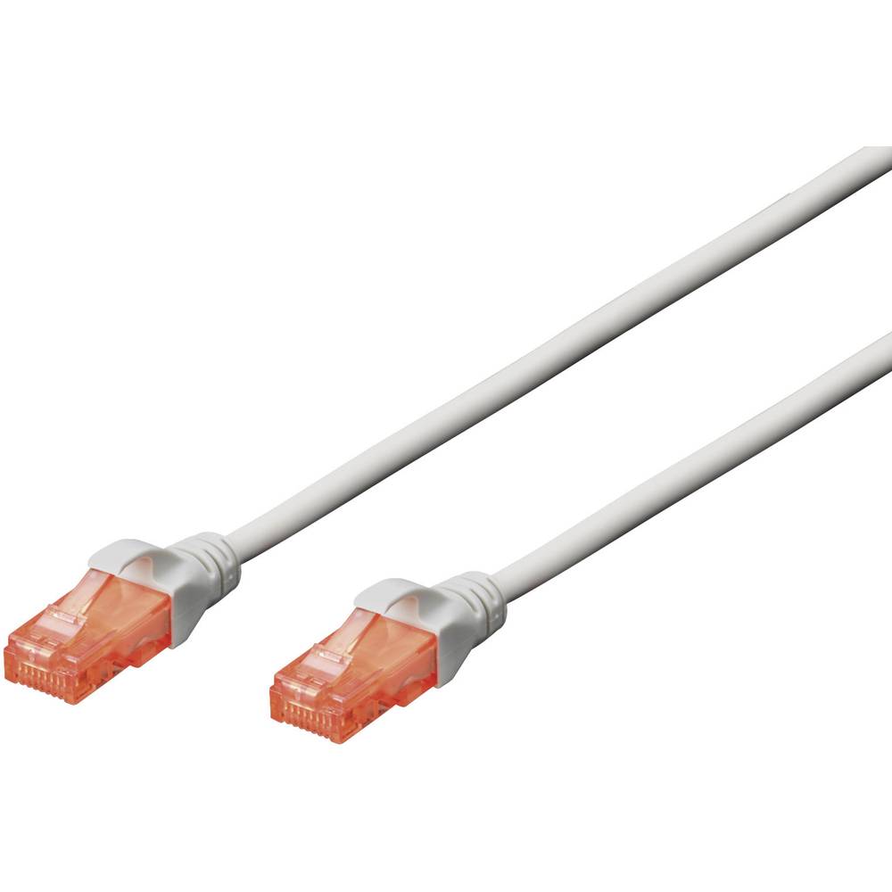 Digitus DK-1612-100 RJ45 Cavo di rete, cavo patch CAT 6 U/UTP 10.00 m Grigio coppie intrecciate 1 pz.