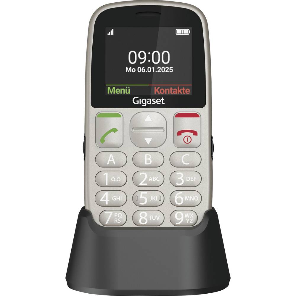 Cellulare Gigaset GL395 Pulsante SOS, Protetto dagli spruzzi dacqua, Protetto dalla polvere Argento