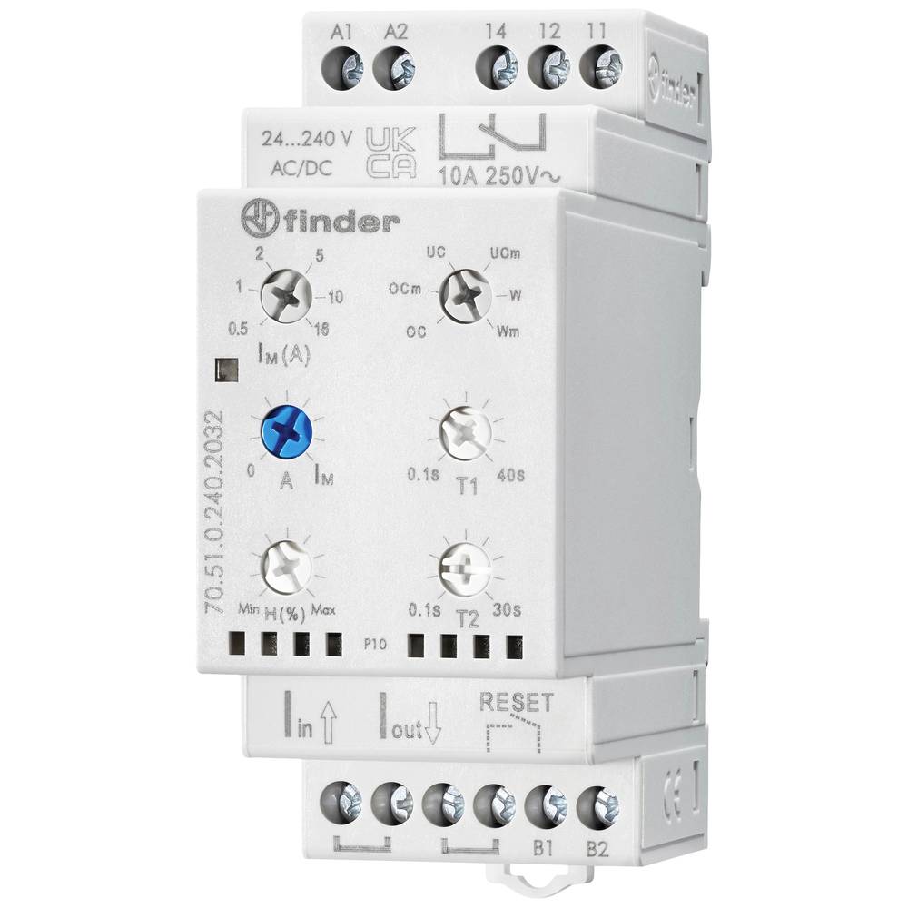 Relè di monitoraggio 24, 24 - 240, 240 V/DC, V/AC 1 scambio Finder 70.51.0.240.2032 1 pz.