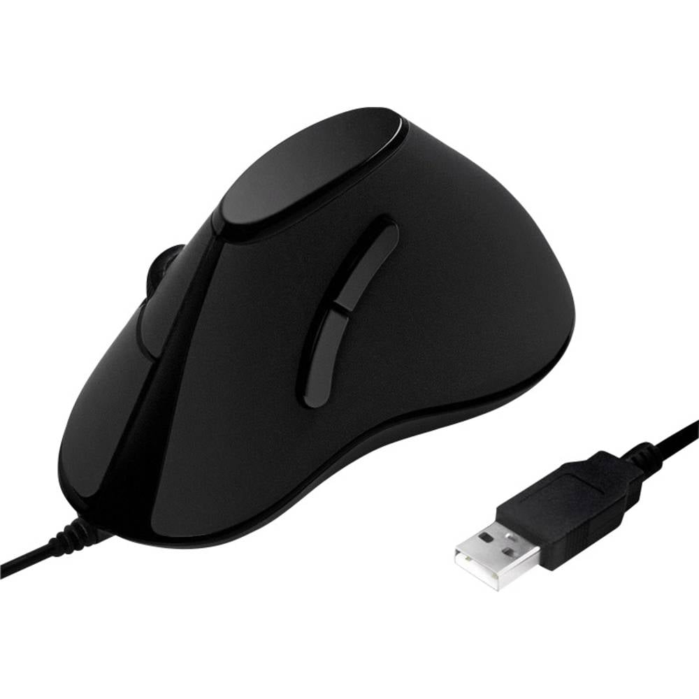 LogiLink ID0158 Mouse ergonomico USB Ottico Nero 5 Tasti 1000 dpi Ergonomico