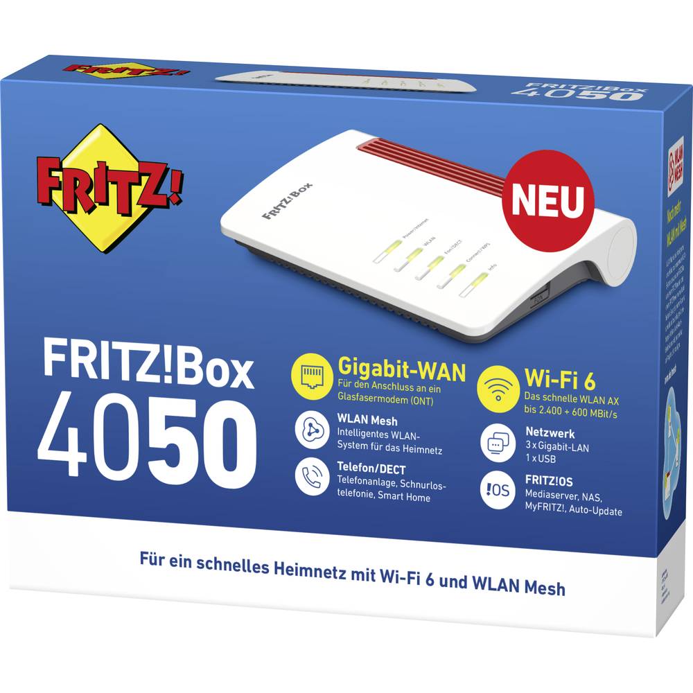 AVM FRITZ!Box 4050 Router WLAN 2.4 GHz, 5 GHz