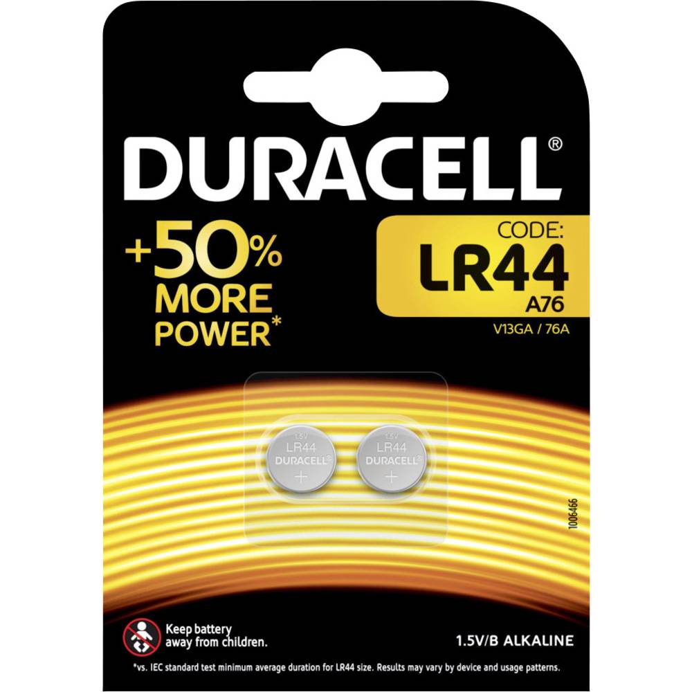 Duracell Batteria a bottone LR 44 1.5 V 2 pz. 105 mAh Alcalina/manganese Elektro AG13