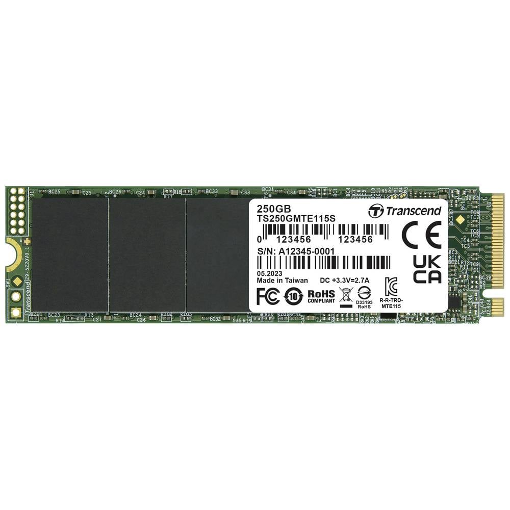 Transcend 115S 250 GB SSD interno NVMe/PCIe M.2 PCIe NVMe 3.0 x4 Dettaglio TS250GMTE115S