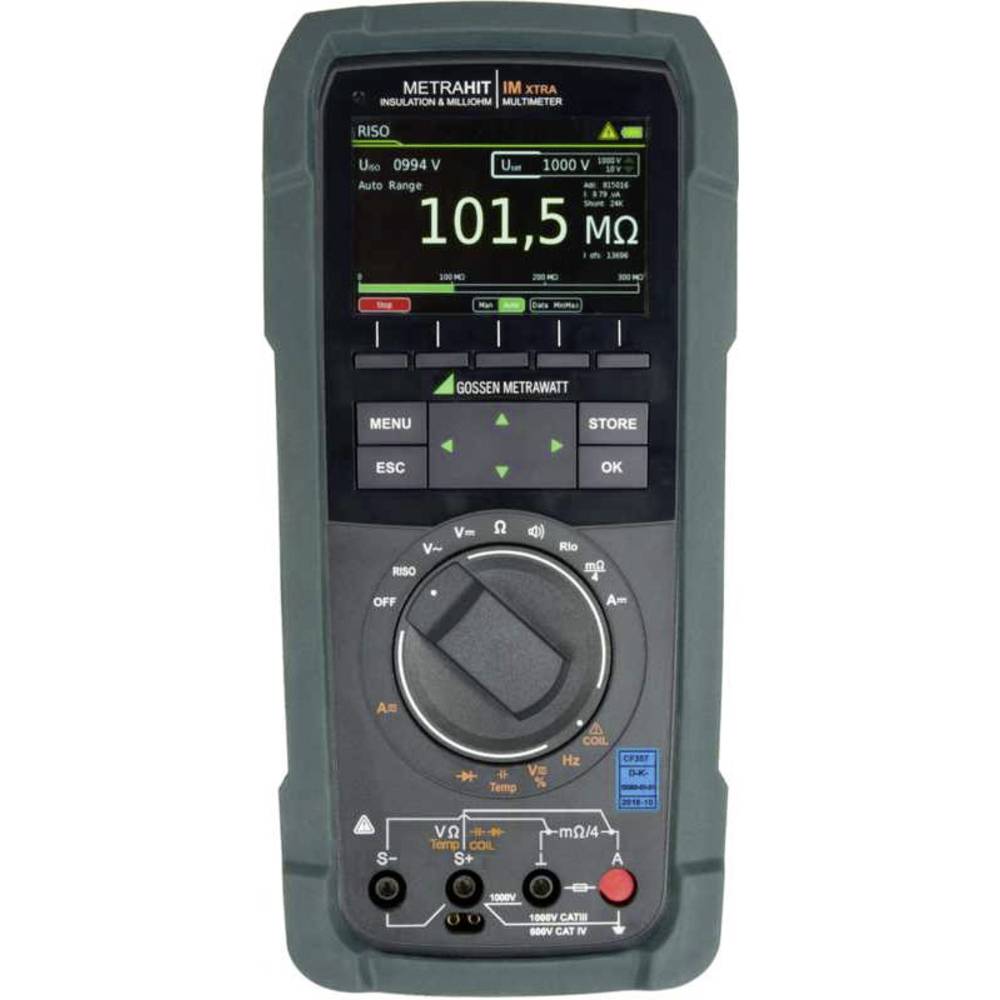 Gossen Metrawatt M273S Multimetro portatile, Strumento ad alta precisione Calibrato (DAkkS) digitale Data logger CAT III 1000 V, CAT IV 600 V Display 