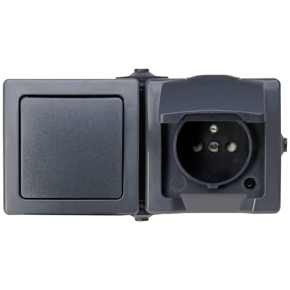 Kopp 134515005 Interruttore per ambienti umidi Nautic Antracite 1 pz.