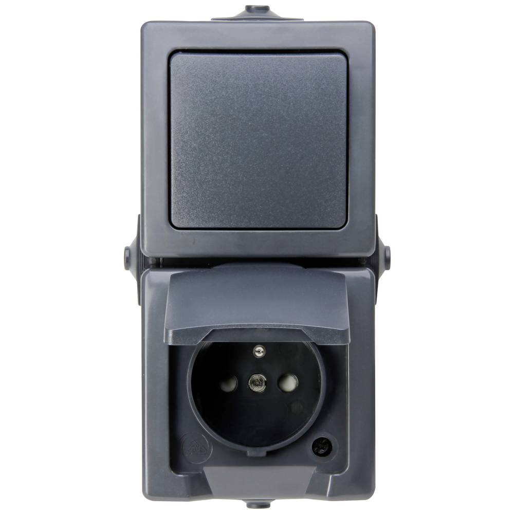 Kopp 136815006 Interruttore per ambienti umidi Nautic Antracite 1 pz.