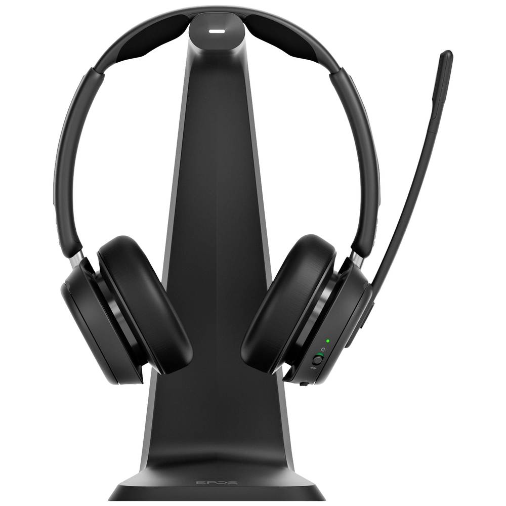 EPOS Impact 1061T ANC Computer Cuffie On Ear Bluetooth Stereo Nero Eliminazione del rumore headset con microfono, incl. docking station di ricarica