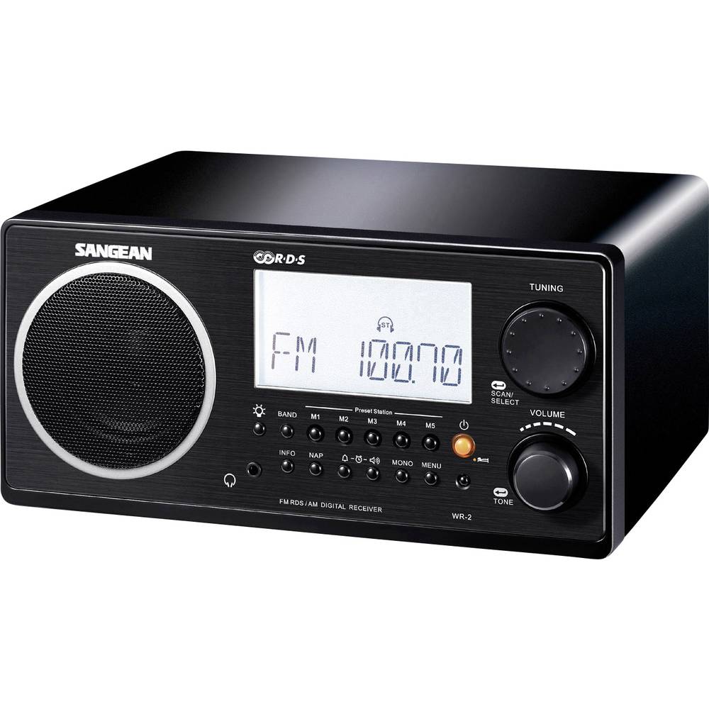Sangean WR-2 Radio da tavolo Radio FM, nero MW