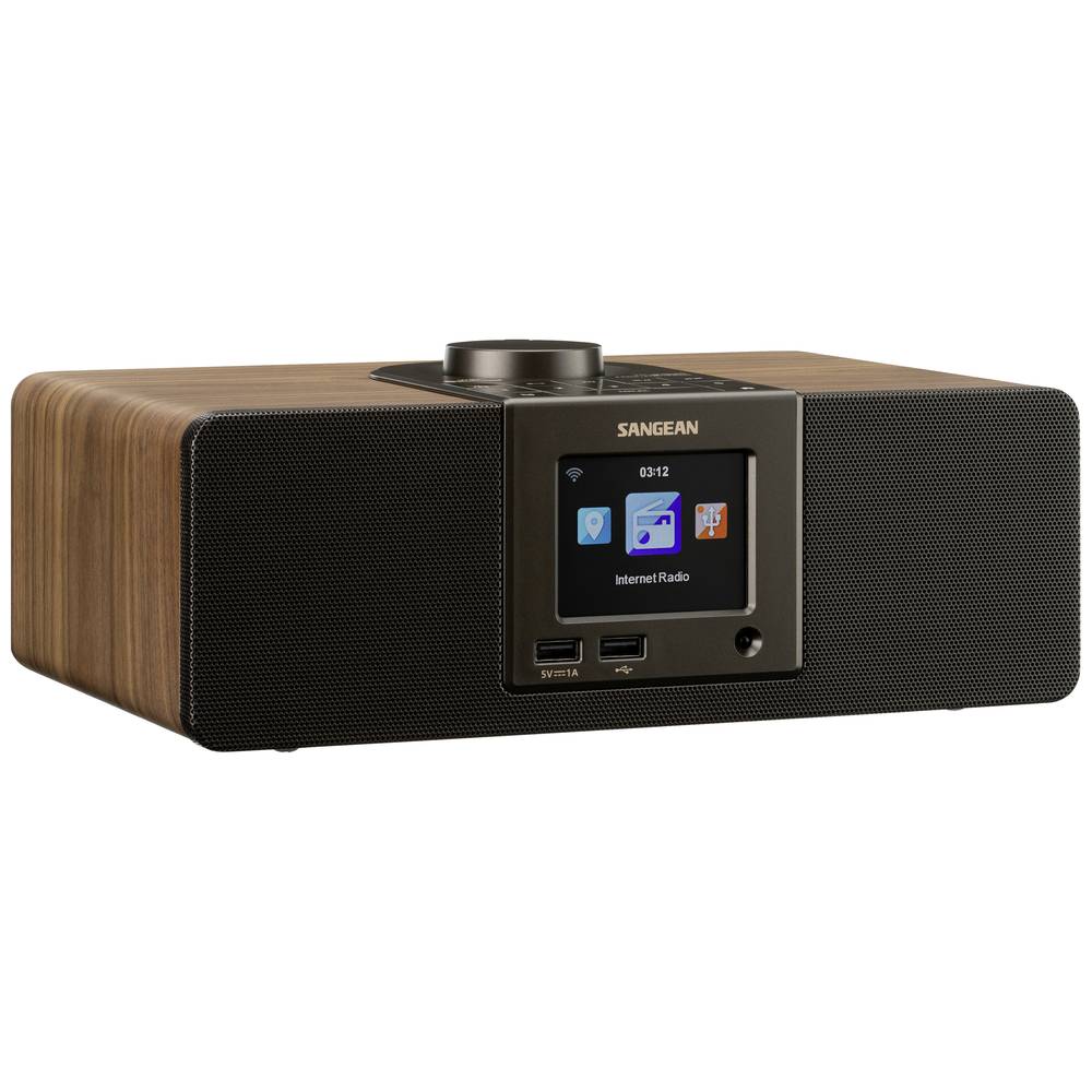 Sangean WFR-32 Radio Internet da tavolo Internet Bluetooth, AUX, USB, Internetradio incl. telecomando Nero, Legno