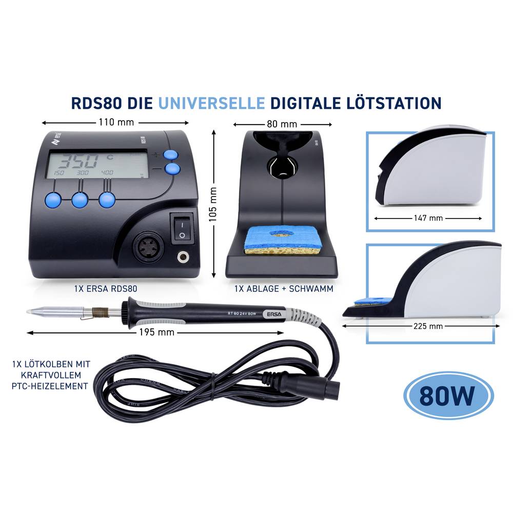 Ersa RDS 80 Stazione di saldatura digitale 80 W +150 - +450 °C