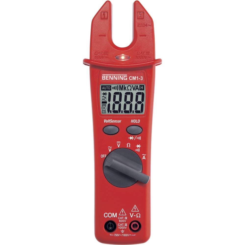 Benning CM 1-3 Pinza amperometrica, Multimetro portatile digitale CAT III 1000 V, CAT IV 600 V Display (Counts): 2000