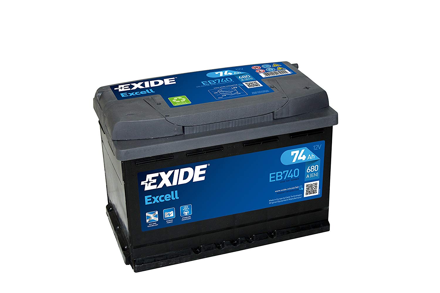 Batteria Auto Exide 74ah 680a