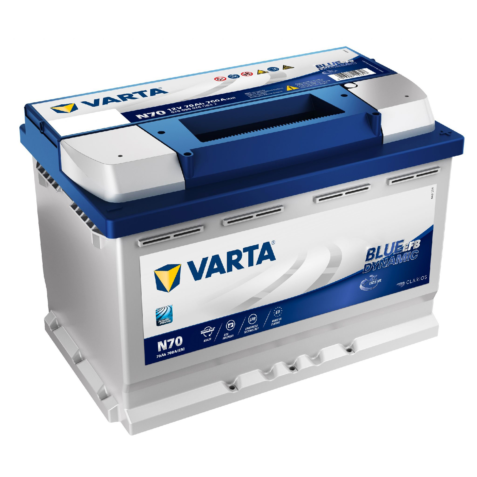 Batteria Varta N70 EFB 70Ah Start&Stop 760A 12V 570500076