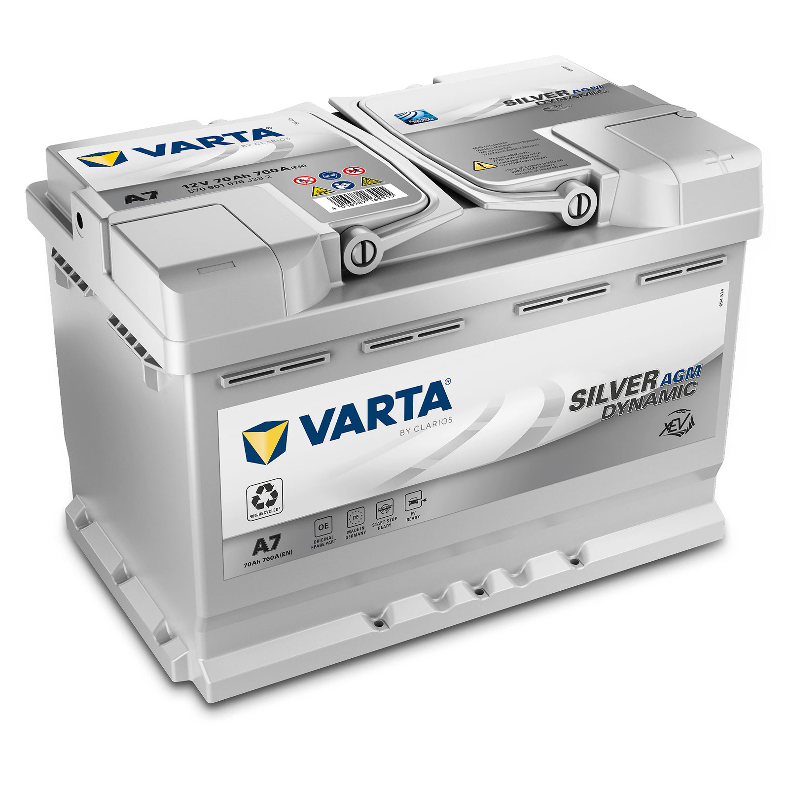 Batteria Varta A7 (ex E39) Start-Stop Plus 70Ah AGM 760A