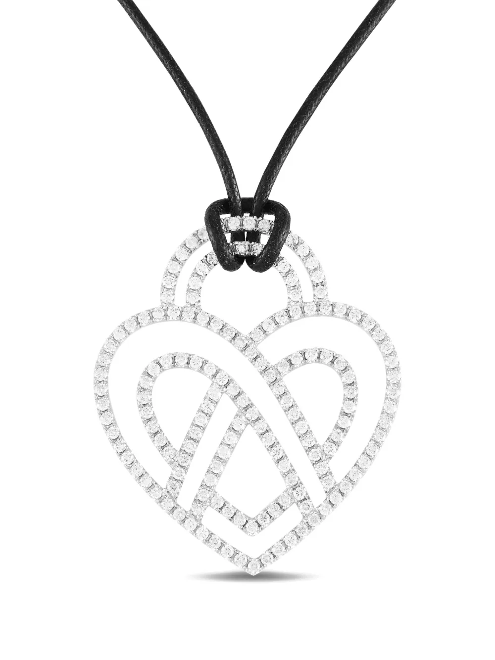Poiray 18K white gold Heart diamond necklace - Argento