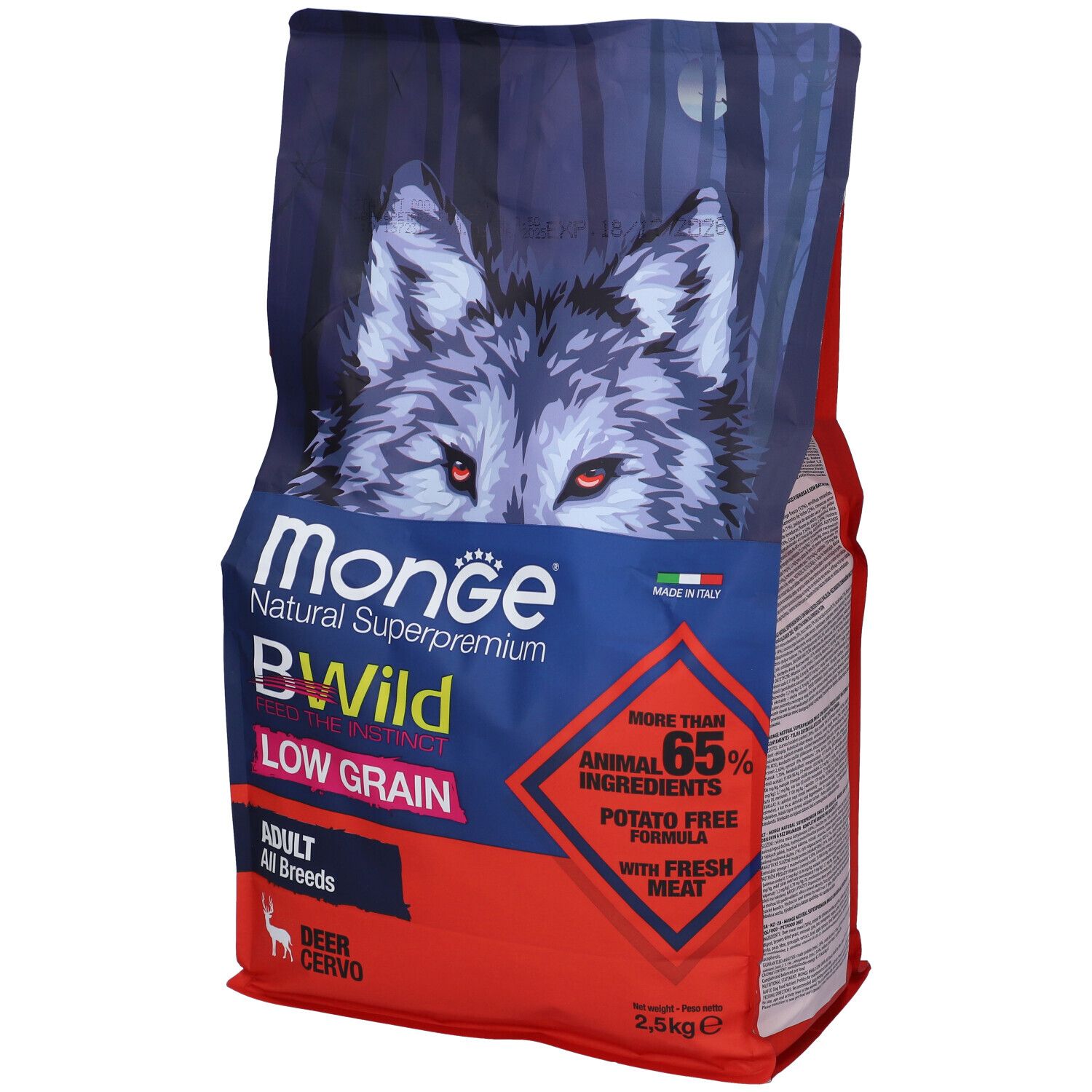 Monge Grain Free All Breeds Adult Salmone Con Piselli 2,5 Kg 2500 g Ma