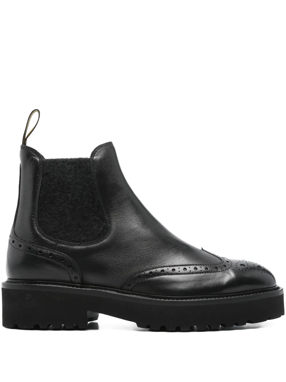 Doucal's elastic-panel brogue boots - Nero