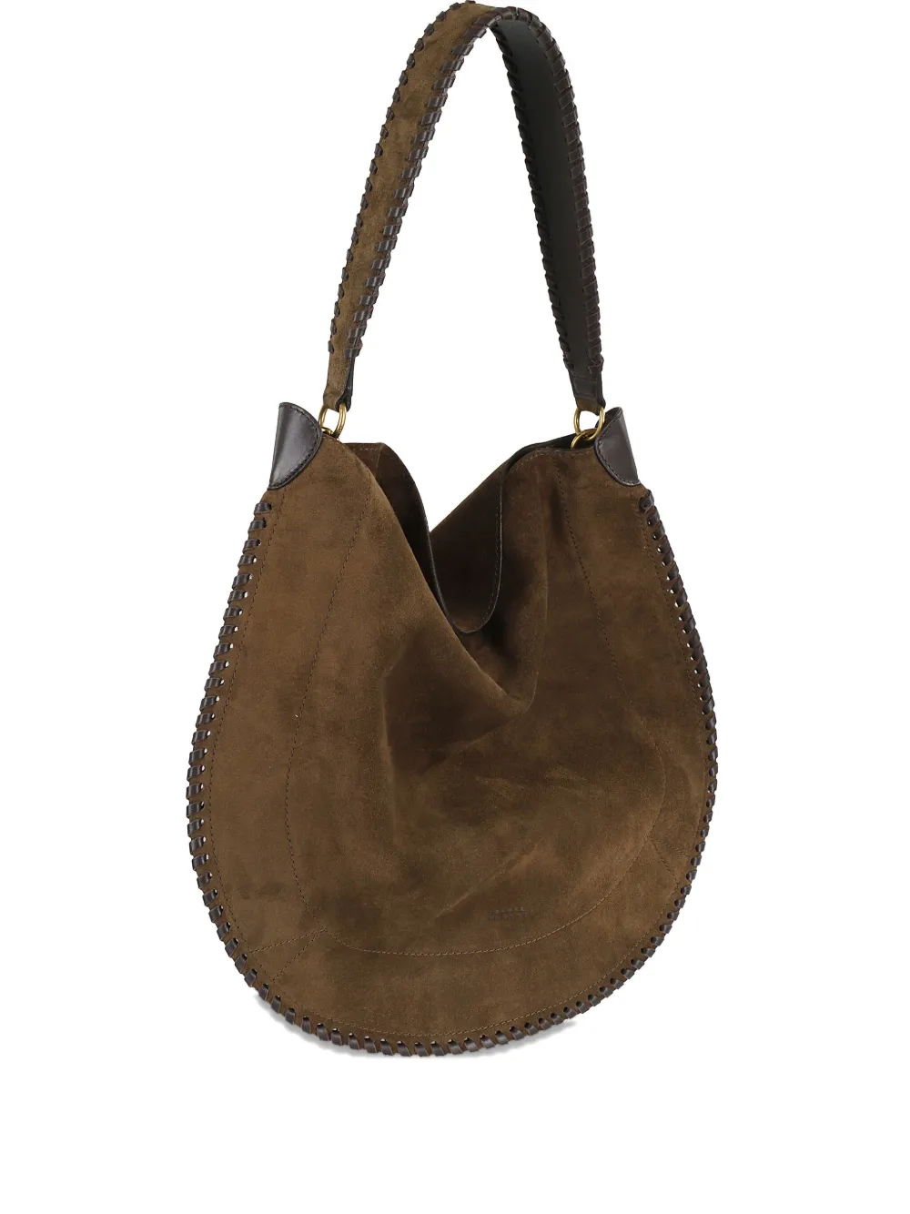 ISABEL MARANT braided-trim suede clutch bag - Marrone