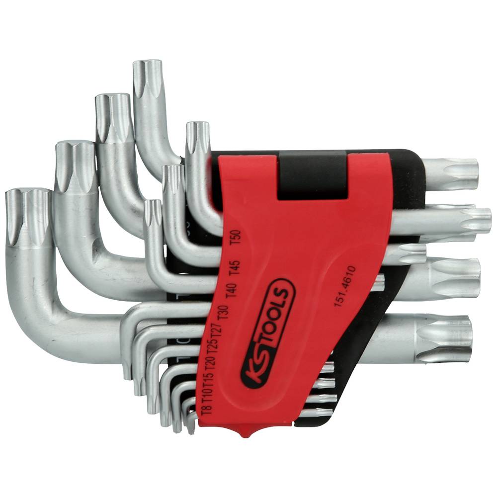KS Tools 151.4610 TX Kit di chiavi a brugola T 8, T 10, T 15, T 20, T 25, T 27, T 30, T 40, T 45, T 50, T 55, T 60, T 70, T 80 14 parti