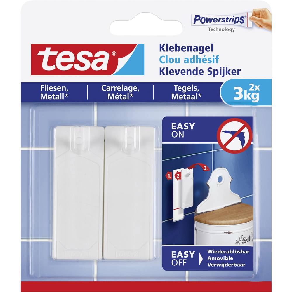 tesa 77763 Chiodi adesivi Bianco Contenuto: 2 pz.