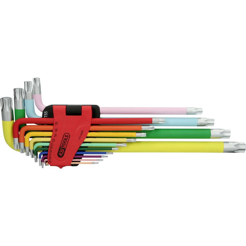 KS Tools 151.4440 TX Kit di chiavi a brugola T 8, T 10, T 15, T 20, T 25, T 27, T 30, T 40, T 45, T 50, T 55, T 60, T 70, T 80 14 parti