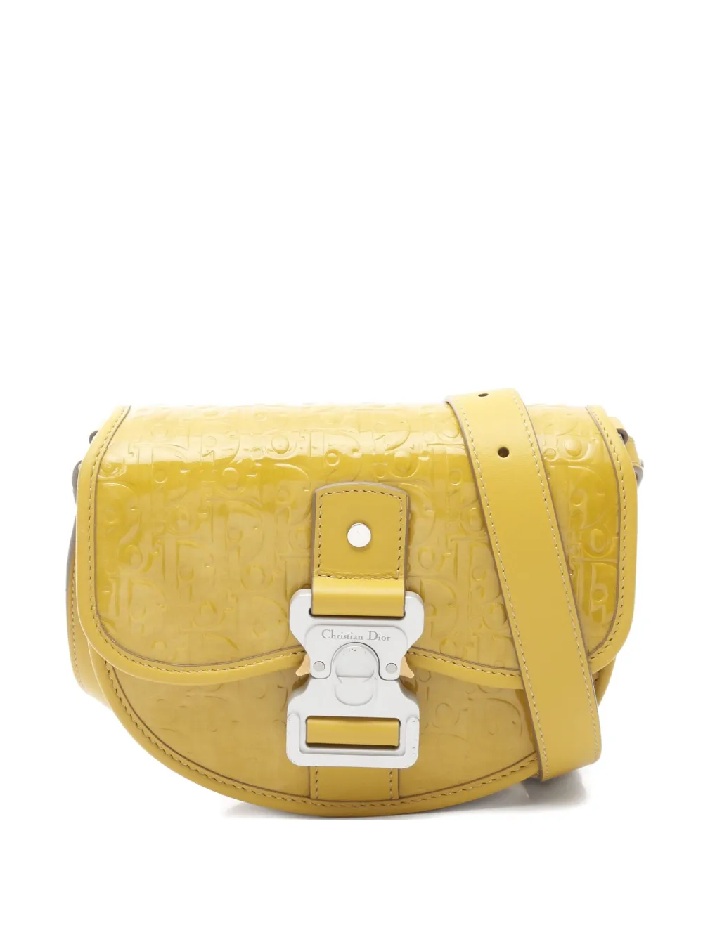 Christian Dior Pre-Owned 2010s Gallop Oblique patent-leather shoulder bag - Giallo